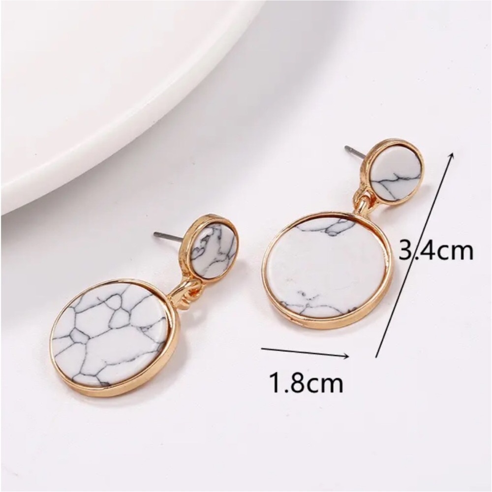 Gold Filled Marble Earrings